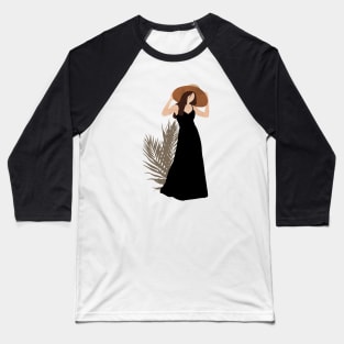 Woman in a black dress Baseball T-Shirt